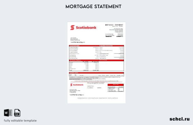 скачать цифровую версию шаблона выписки по ипотеке банка Scotiabank на Багамах